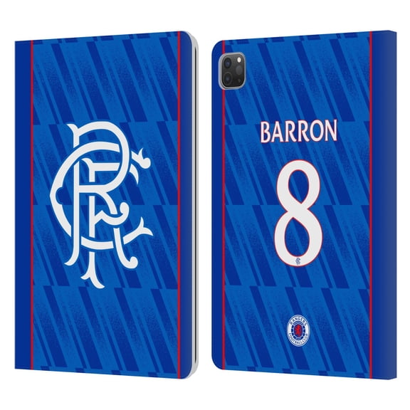 Head Case Designs Officially Licensed Rangers FC 2024/25 Players Home Kit Connor Barron Leather Wallet Case Compatible with Apple iPad Pro 11 2020 / 2021 / 2022