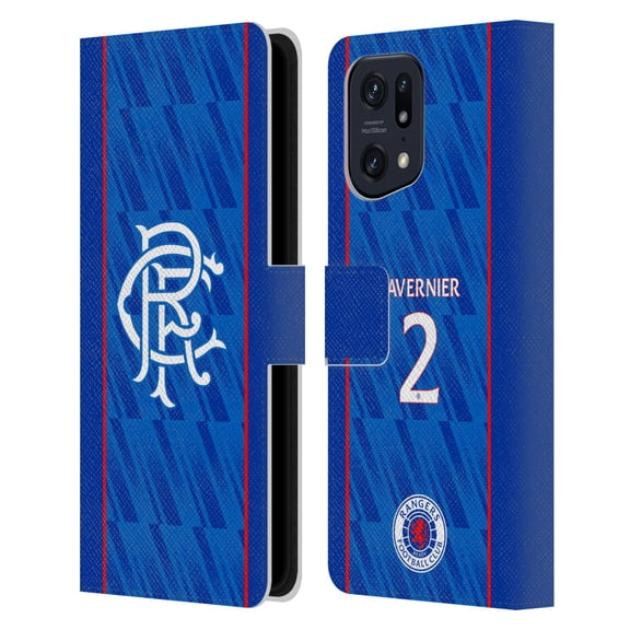Head Case Designs Officially Licensed Rangers FC 2024/25 Players Home Kit James Tavernier Leather Wallet Case Compatible with OPPO Oppo Find X5