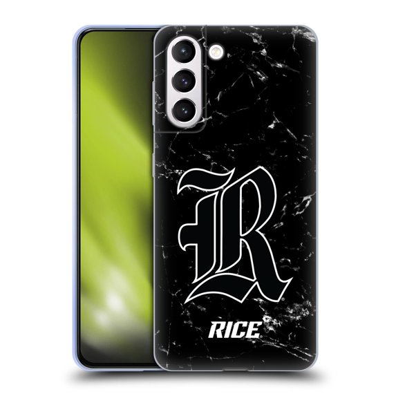 Head Case Designs Officially Licensed Rice University Rice University Black And White Marble Soft Gel Case Compatible with Samsung Galaxy S21+ 5G
