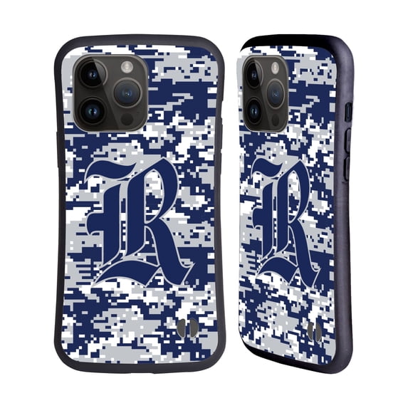 Head Case Designs Officially Licensed Rice University Rice University Digital Camouflage Hybrid Case Compatible with Apple iPhone 15 Pro Max