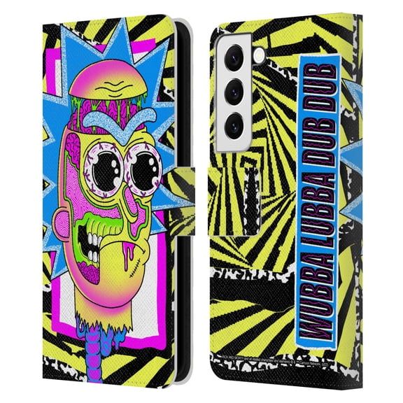Head Case Designs Officially Licensed Rick And Morty Season 1 & 2 Graphics Rick Leather Book Wallet Case Cover Compatible with Samsung Galaxy S22 5G
