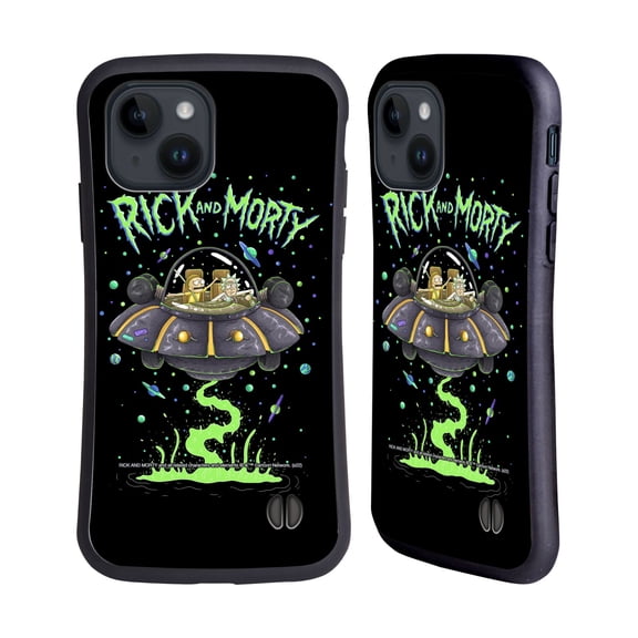 Head Case Designs Officially Licensed Rick And Morty Season 1 & 2 Graphics The Space Cruiser Hybrid Case Compatible with Apple iPhone 15