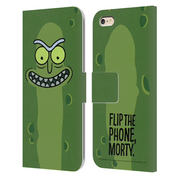Head Case Designs Officially Licensed Rick And Morty Season 3 Graphics Pickle Rick Leather Book Wallet Case Cover Compatible with Apple iPhone 6 Plus / iPhone 6s Plus