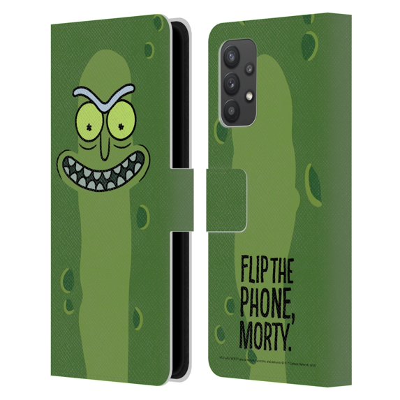 Head Case Designs Officially Licensed Rick And Morty Season 3 Graphics Pickle Rick Leather Book Wallet Case Cover Compatible with Samsung Galaxy A32 5G / M32 5G (2021)