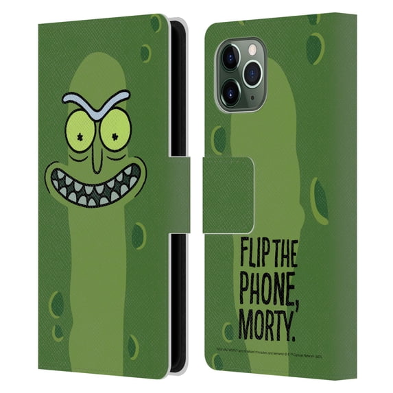 Head Case Designs Officially Licensed Rick And Morty Season 3 Graphics Pickle Rick Leather Book Wallet Case Cover Compatible with Apple iPhone 11 Pro