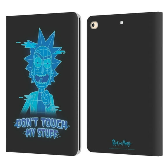 Head Case Designs Officially Licensed Rick And Morty Season 5 Graphics Don't Touch My Stuff Leather Book Wallet Case Compatible with Apple iPad 9.7 2017 / iPad 9.7 2018
