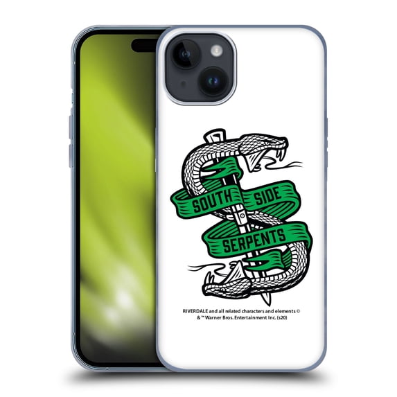 Head Case Designs Officially Licensed Riverdale Art South Side Serpents Soft Gel Case Compatible with Apple iPhone 15 Plus