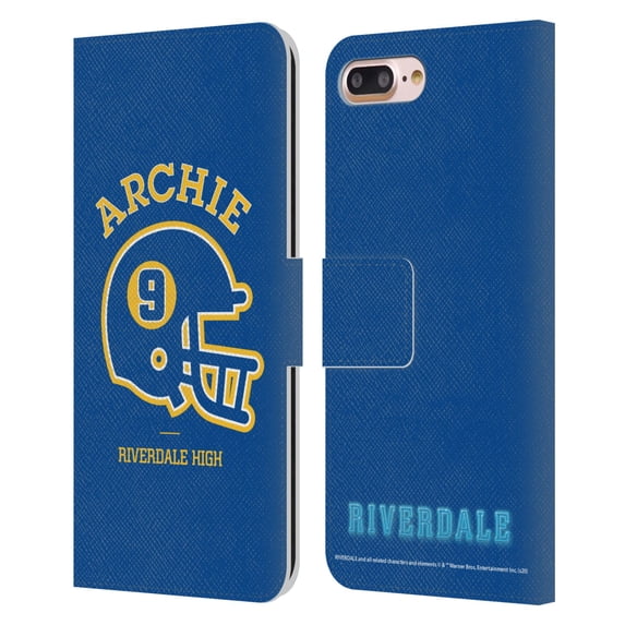 Head Case Designs Officially Licensed Riverdale Graphic Art Archie Football Helmet Leather Book Wallet Case Cover Compatible with Apple iPhone 7 Plus / iPhone 8 Plus
