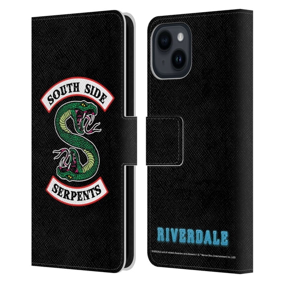 Head Case Designs Officially Licensed Riverdale Graphic Art South Side Serpents Leather Book Wallet Case Cover Compatible with Apple iPhone 15