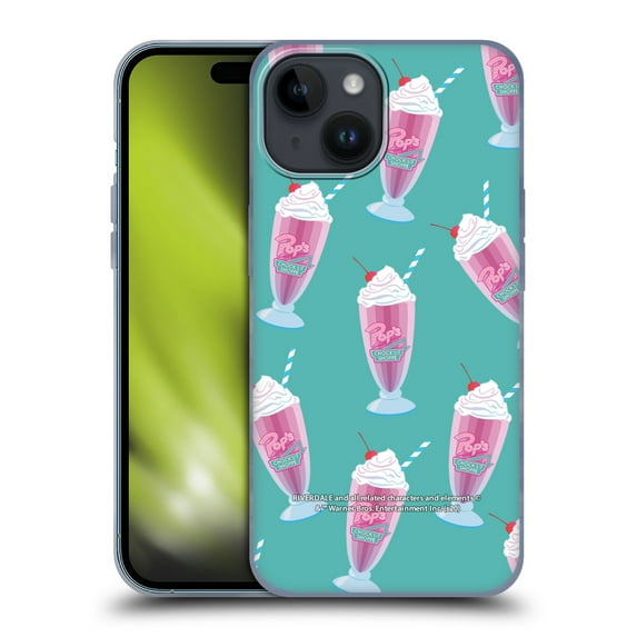 Head Case Designs Officially Licensed Riverdale Graphics 2 Pop's Milkshake Pattern Soft Gel Case Compatible with Apple iPhone 15