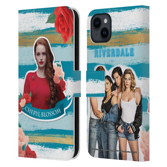Head Case Designs Officially Licensed Riverdale Graphics Cheryl Blossom Leather Book Wallet Case Cover Compatible with Apple iPhone 15 Plus