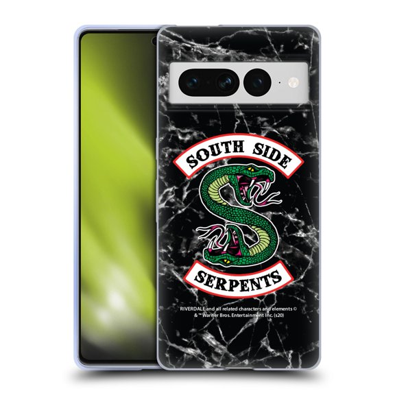 Head Case Designs Officially Licensed Riverdale South Side Serpents Black And White Marble Logo Soft Gel Case Compatible with Google Pixel 7 Pro