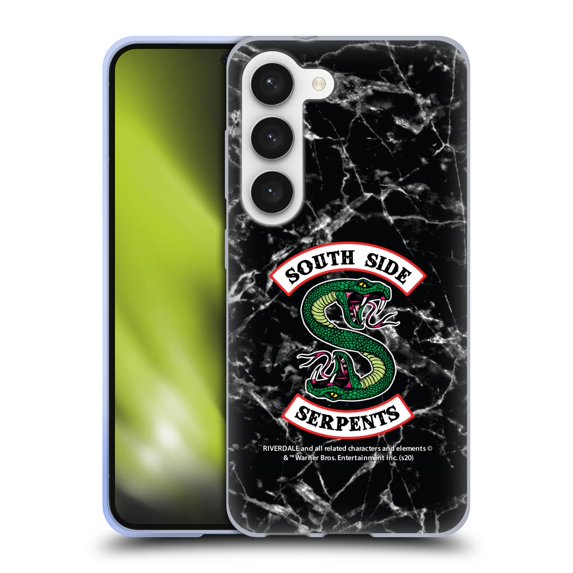 Head Case Designs Officially Licensed Riverdale South Side Serpents Black And White Marble Logo Soft Gel Case Compatible with Samsung Galaxy S23 5G