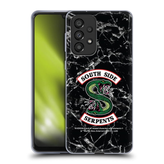 Head Case Designs Officially Licensed Riverdale South Side Serpents Black And White Marble Logo Soft Gel Case Compatible with Samsung Galaxy A33 5G (2022)