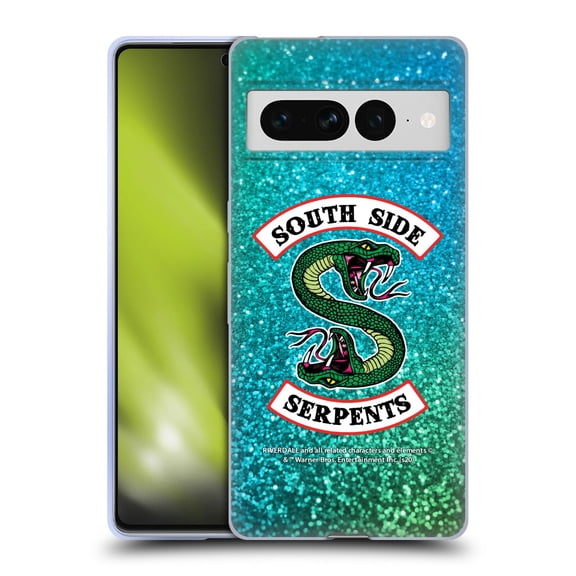 Head Case Designs Officially Licensed Riverdale South Side Serpents Glitter Print Logo Soft Gel Case Compatible with Google Pixel 7 Pro