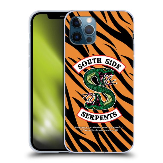 Head Case Designs Officially Licensed Riverdale South Side Serpents Tiger Print Logo Soft Gel Case Compatible with Apple iPhone 12 / iPhone 12 Pro