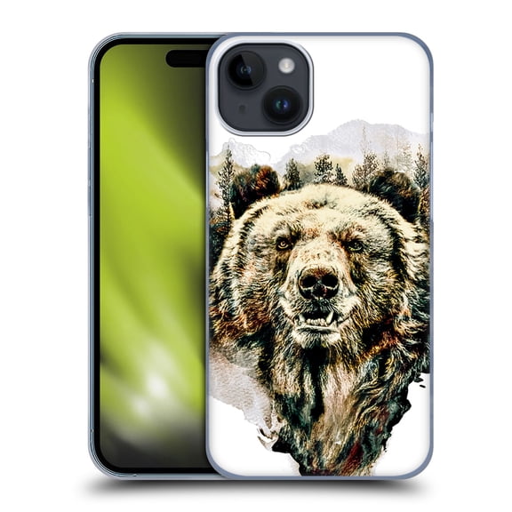 Head Case Designs Officially Licensed Riza Peker Animals Bear Hard Back Case Compatible with Apple iPhone 15 Plus