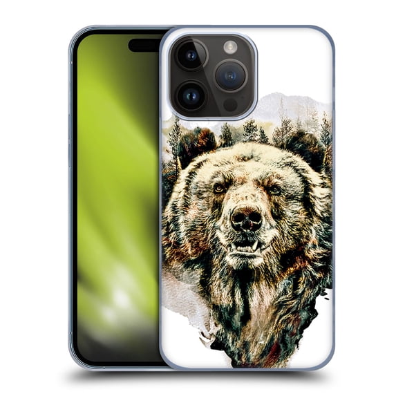 Head Case Designs Officially Licensed Riza Peker Animals Bear Hard Back Case Compatible with Apple iPhone 15 Pro Max