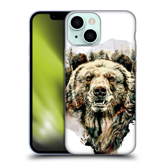 Head Case Designs Officially Licensed Riza Peker Animals Bear Soft Gel Case Compatible with Apple iPhone 13 Mini