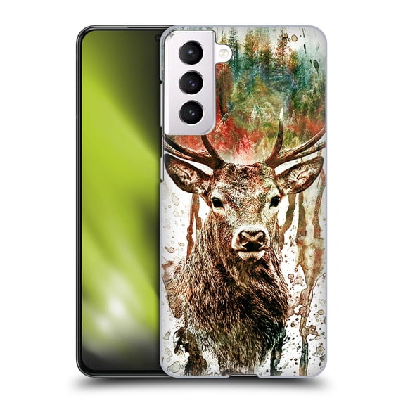 Head Case Designs Officially Licensed Riza Peker Animals Deer Hard Back Case Compatible with Samsung Galaxy S21 5G