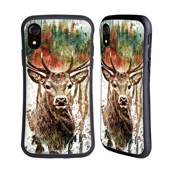Head Case Designs Officially Licensed Riza Peker Animals Deer Hybrid Case Compatible with Apple iPhone XR
