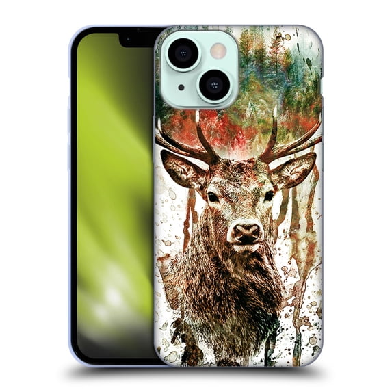 Head Case Designs Officially Licensed Riza Peker Animals Deer Soft Gel Case Compatible with Apple iPhone 13 Mini