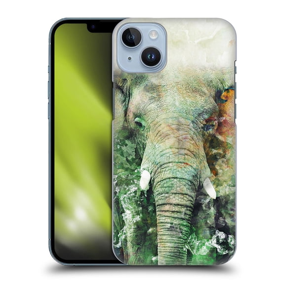 Head Case Designs Officially Licensed Riza Peker Animals Elephant Hard Back Case Compatible with Apple iPhone 14 Plus