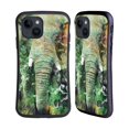 thumbnail image 1 of Head Case Designs Officially Licensed Riza Peker Animals Elephant Hybrid Case Compatible with Apple iPhone 15, 1 of 7