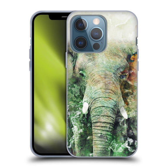 Head Case Designs Officially Licensed Riza Peker Animals Elephant Soft Gel Case Compatible with Apple iPhone 13 Pro