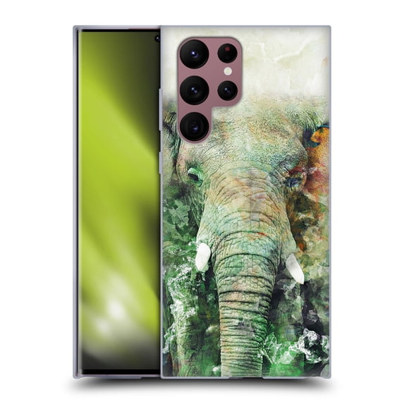 Head Case Designs Officially Licensed Riza Peker Animals Elephant Soft Gel Case Compatible with Samsung Galaxy S22 Ultra 5G