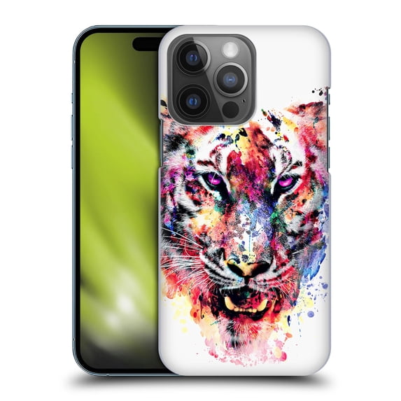 Head Case Designs Officially Licensed Riza Peker Animals Eye Of The Tiger Hard Back Case Compatible with Apple iPhone 14 Pro