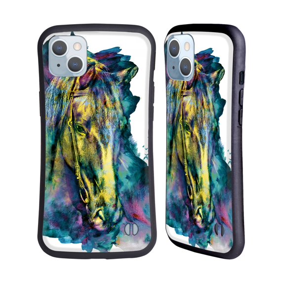 Head Case Designs Officially Licensed Riza Peker Animals Horse Hybrid Case Compatible with Apple iPhone 14 Plus