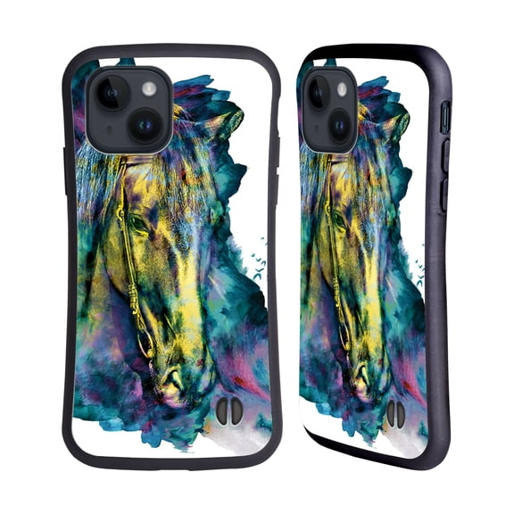 Head Case Designs Officially Licensed Riza Peker Animals Horse Hybrid Case Compatible with Apple iPhone 15