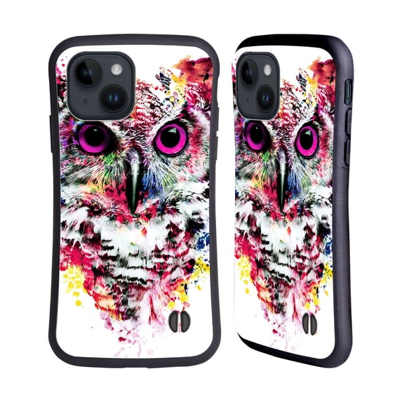 Head Case Designs Officially Licensed Riza Peker Animals Owl Hybrid Case Compatible with Apple iPhone 15