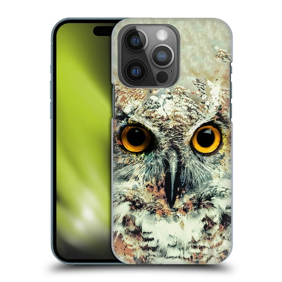 Head Case Designs Officially Licensed Riza Peker Animals Owl II Hard Back Case Compatible with Apple iPhone 14 Pro