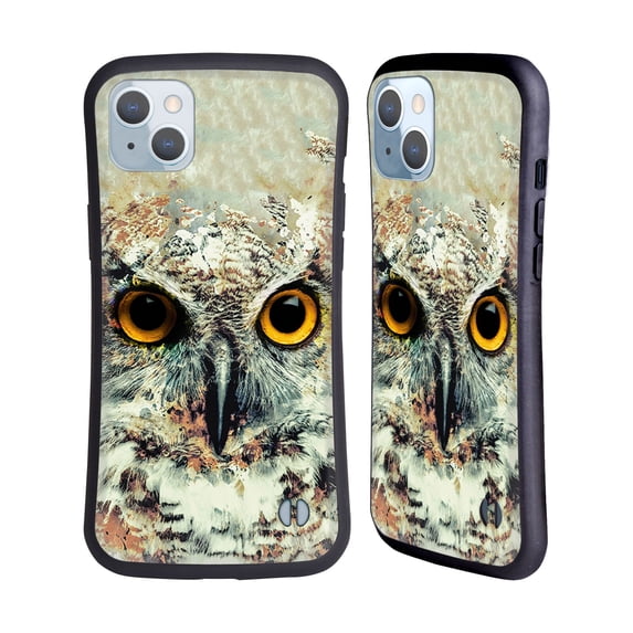 Head Case Designs Officially Licensed Riza Peker Animals Owl II Hybrid Case Compatible with Apple iPhone 14 Plus