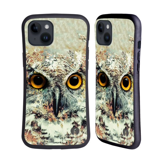 Head Case Designs Officially Licensed Riza Peker Animals Owl II Hybrid Case Compatible with Apple iPhone 15 Plus