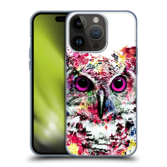 Head Case Designs Officially Licensed Riza Peker Animals Owl Soft Gel Case Compatible with Apple iPhone 15 Pro