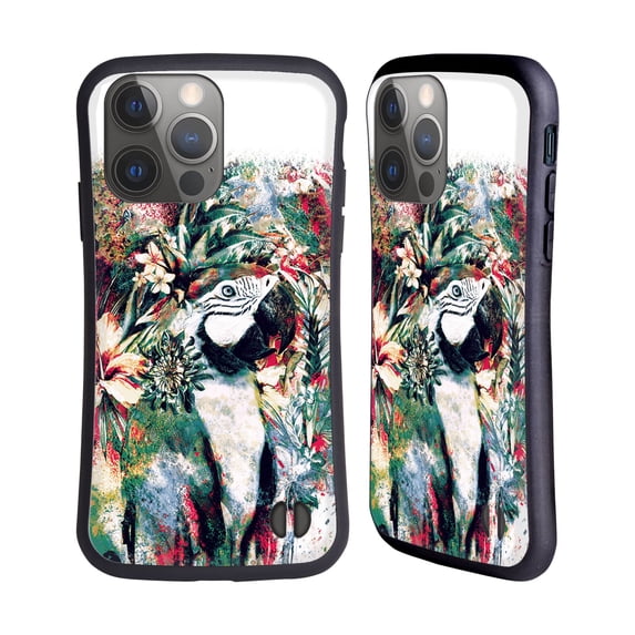 Head Case Designs Officially Licensed Riza Peker Animals Parrot Hybrid Case Compatible with Apple iPhone 14 Pro