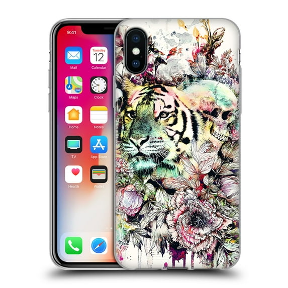 Head Case Designs Officially Licensed Riza Peker Animals Tiger Soft Gel Case Compatible with Apple iPhone X / iPhone XS