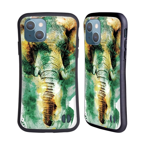 Head Case Designs Officially Licensed Riza Peker Animals Wild Africa Hybrid Case Compatible with Apple iPhone 13