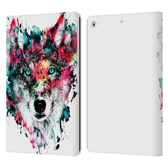 Head Case Designs Officially Licensed Riza Peker Animals Wolf Leather Book Wallet Case Cover Compatible with Apple iPad 10.2 2019/2020/2021