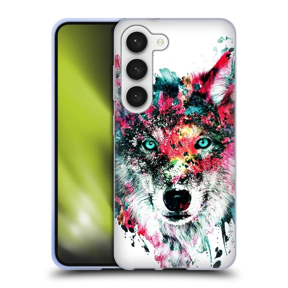 Head Case Designs Officially Licensed Riza Peker Animals Wolf Soft Gel Case Compatible with Samsung Galaxy S23 5G