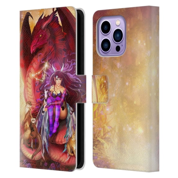 Head Case Designs Officially Licensed Ruth Thompson Dragons Capricorn Leather Book Wallet Case Cover Compatible with Apple iPhone 14 Pro Max