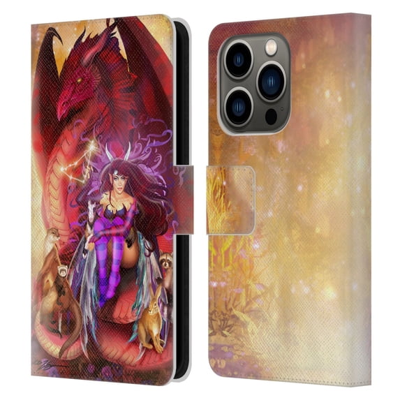 Head Case Designs Officially Licensed Ruth Thompson Dragons Capricorn Leather Book Wallet Case Cover Compatible with Apple iPhone 14 Pro