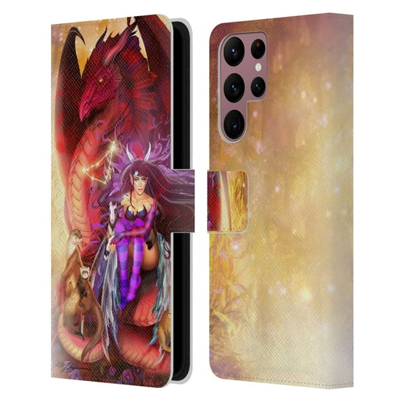 Head Case Designs Officially Licensed Ruth Thompson Dragons Capricorn Leather Book Wallet Case Cover Compatible with Samsung Galaxy S22 Ultra 5G