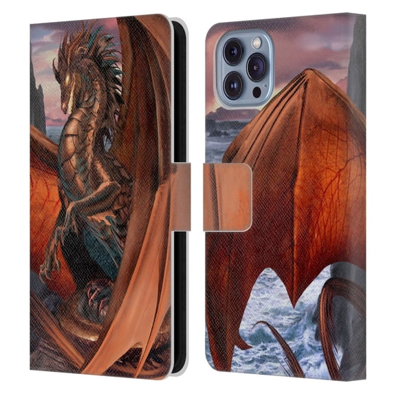 Head Case Designs Officially Licensed Ruth Thompson Dragons Coppervein Leather Book Wallet Case Cover Compatible with Apple iPhone 14