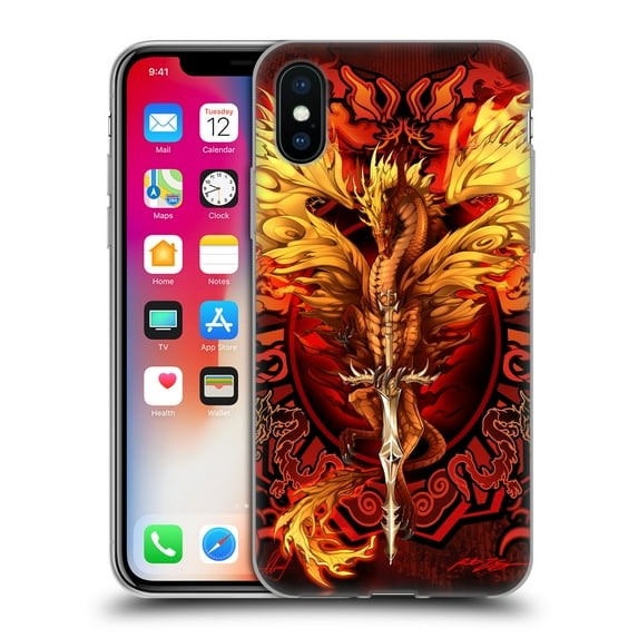 Head Case Designs Officially Licensed Ruth Thompson Dragons Flameblade Soft Gel Case Compatible with Apple iPhone X / iPhone XS