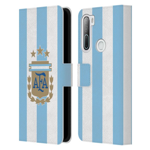 Head Case Designs Officially Licensed Argentina National Football Team 2024/25 Crest Kit Home Leather Wallet Case Compatible with HTC U20 5G