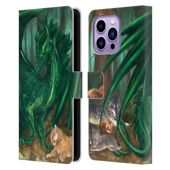 Head Case Designs Officially Licensed Ruth Thompson Dragons Lord of the Forest Leather Book Wallet Case Cover Compatible with Apple iPhone 14 Pro Max